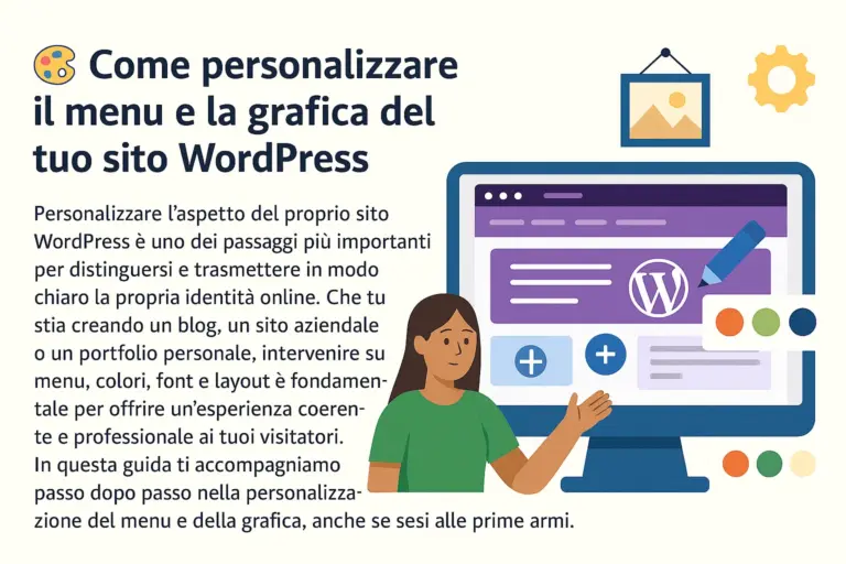 Personalizzazione del menu WordPress nel pannello di controllo